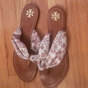 Authentic Tory Burch flip flops worn